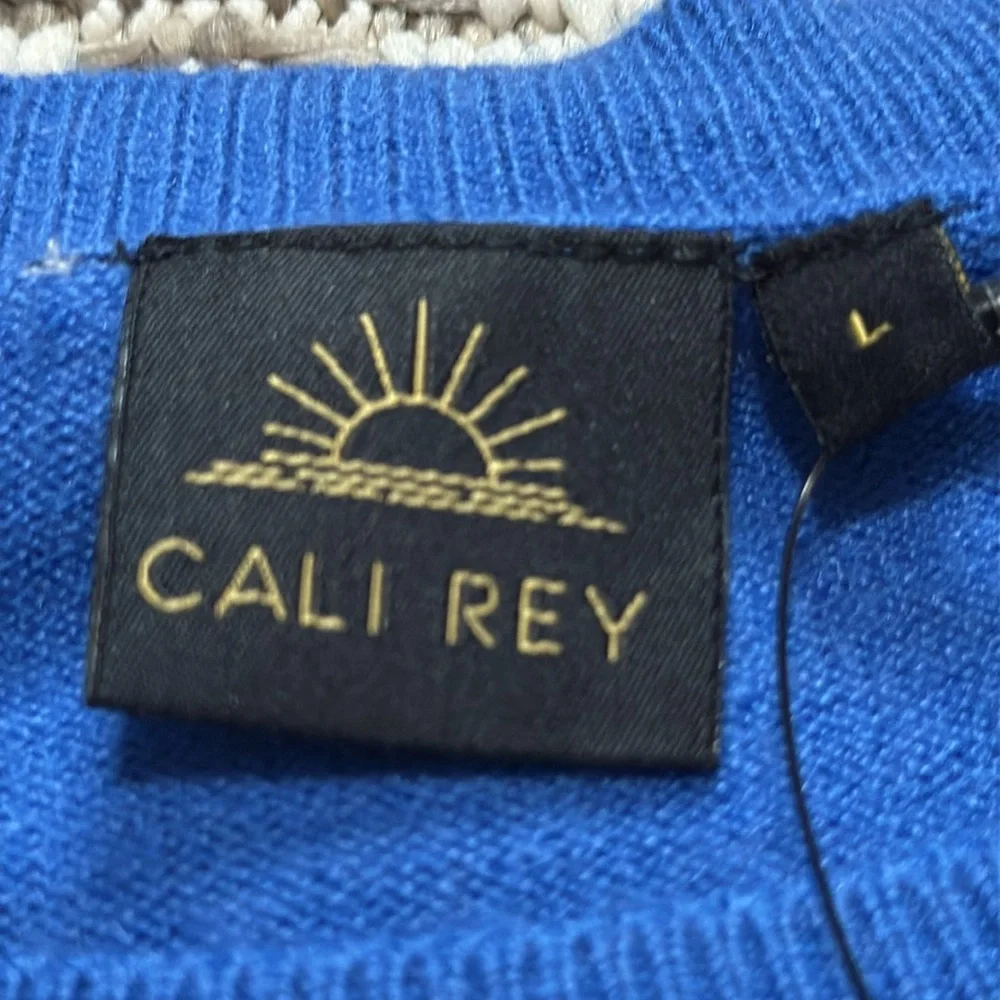 Cali Rey Blue Star Pattern Sweater size Large - Picture 4 of 9